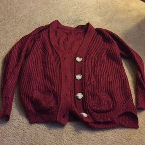 Comfy Chic Red Cardigan
